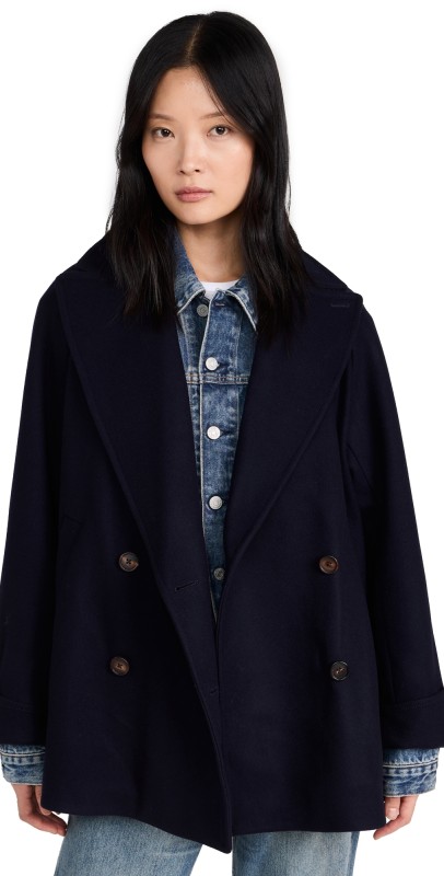 RE/DONE Oversized Peacoat Navy