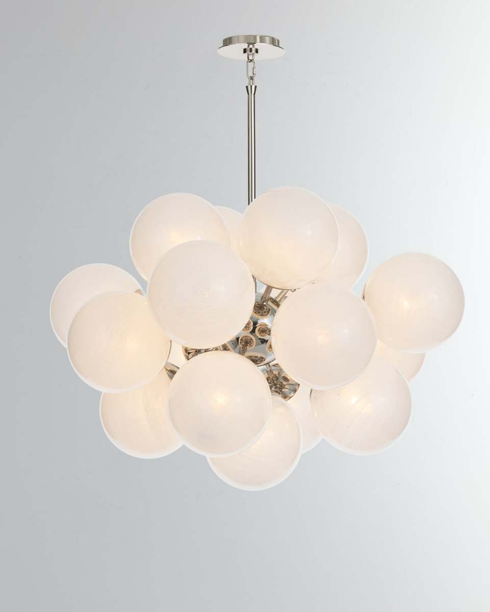 Shine 34" 17-Light Chandelier, Swirl Glass