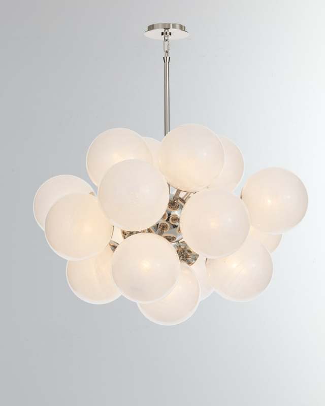 Shine 34" 17-Light Chandelier, Swirl Glass
