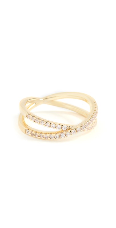 SHASHI Stacey Pave Ring Gold