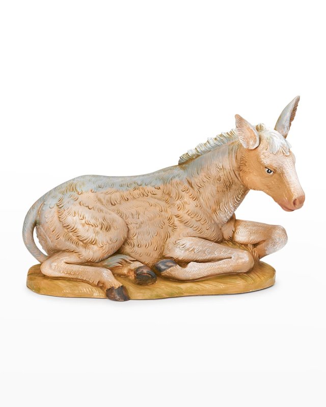 12" Scale Seated Donkey Nativity Figure