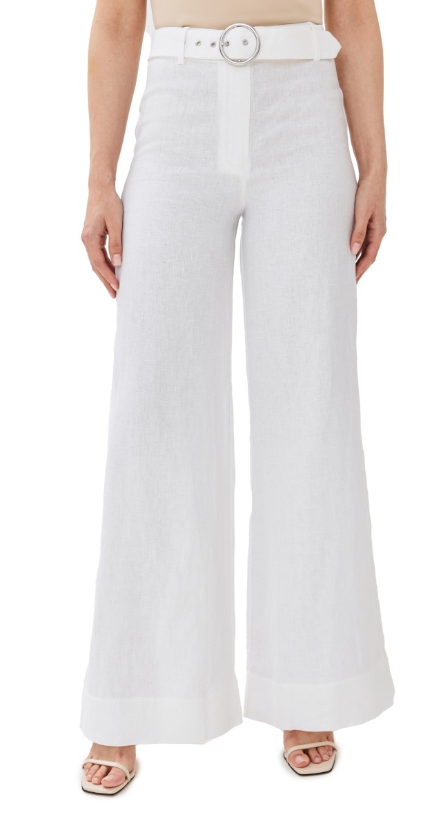 Reformation Ace Linen Pants White