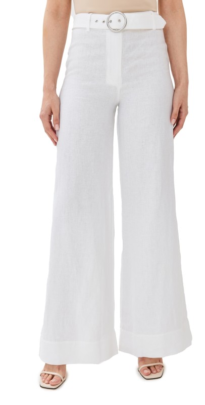 Reformation Ace Linen Pants White