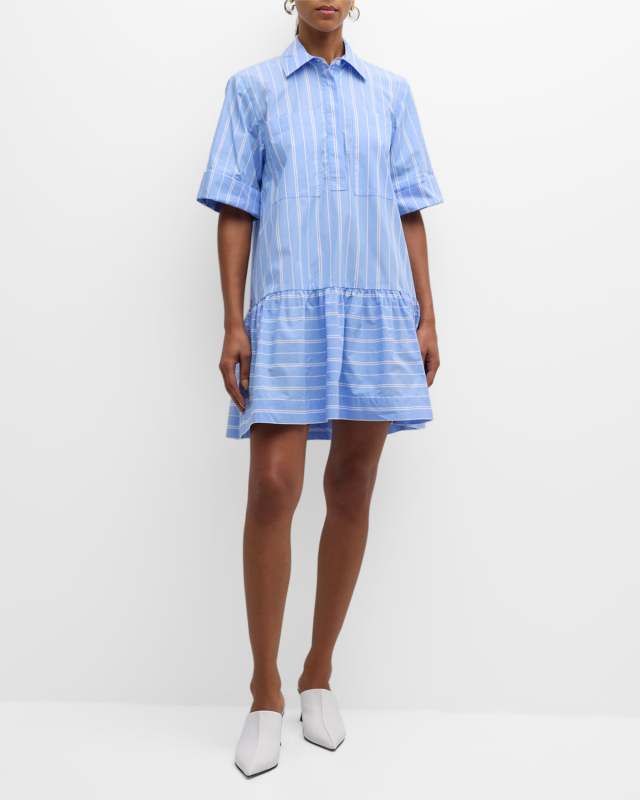 Cris Short-Sleeve Mini Shirtdress