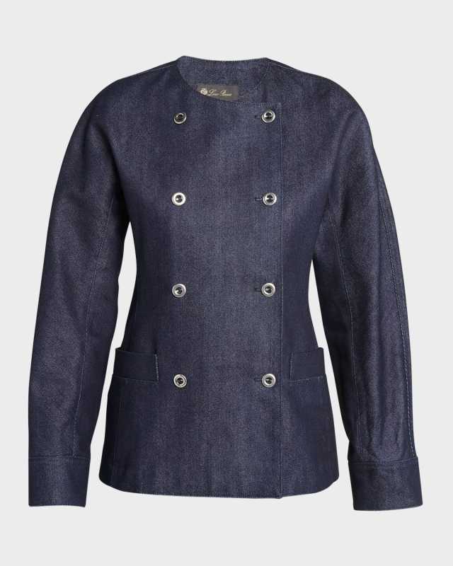 Catelyn Denim and Silk Shirt Jacket