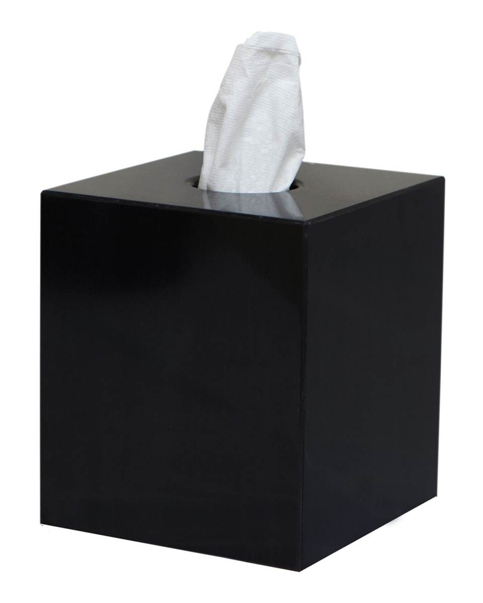 Myrtus Collection Jet Black Marble Tissue Box Holder