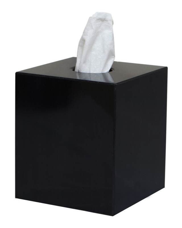 Myrtus Collection Jet Black Marble Tissue Box Holder