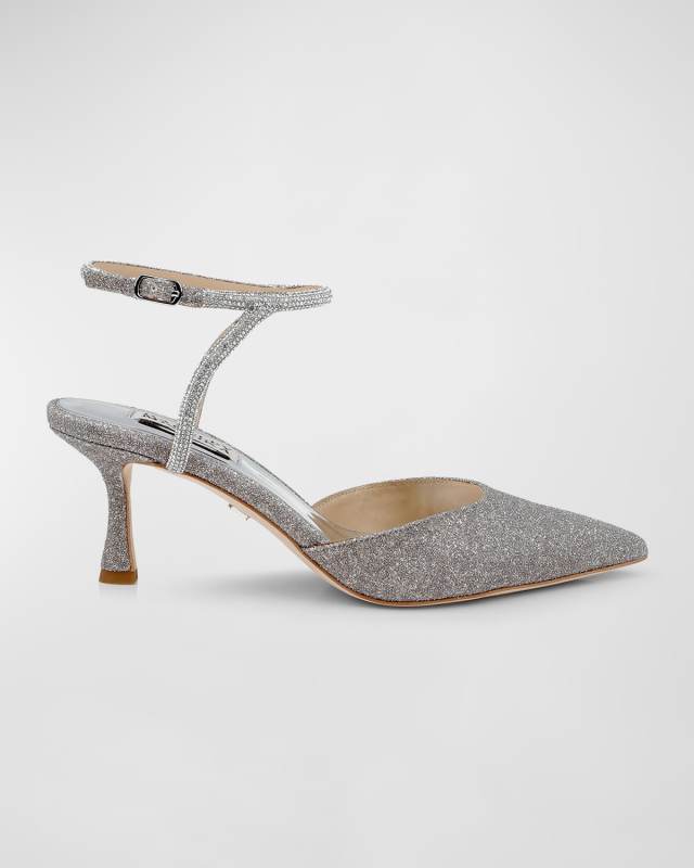 Autumn Silk Strass Ankle-Strap Pumps