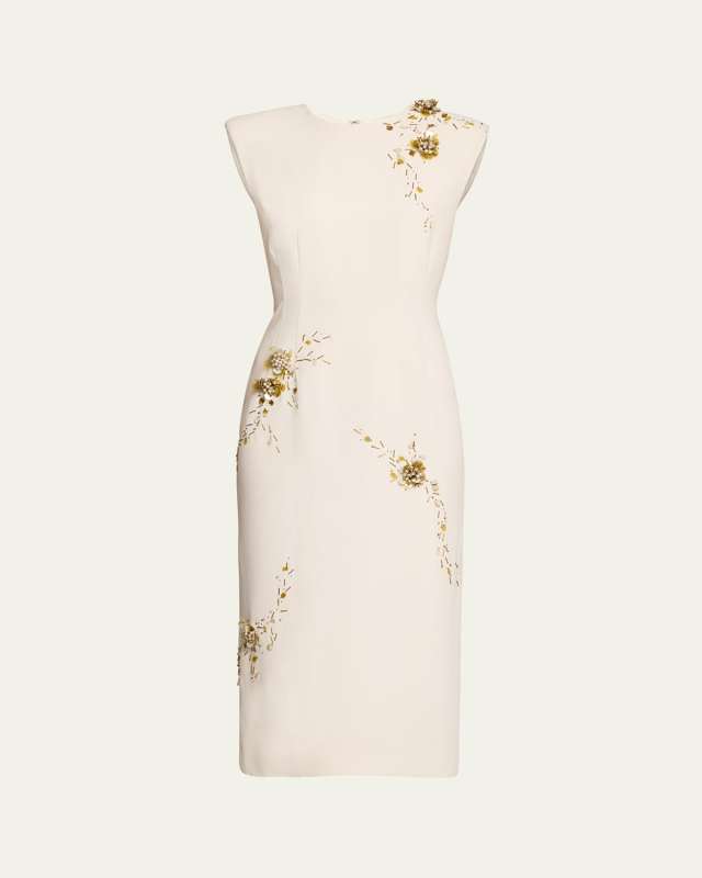 Dalilan Floral Fitted Midi Dress
