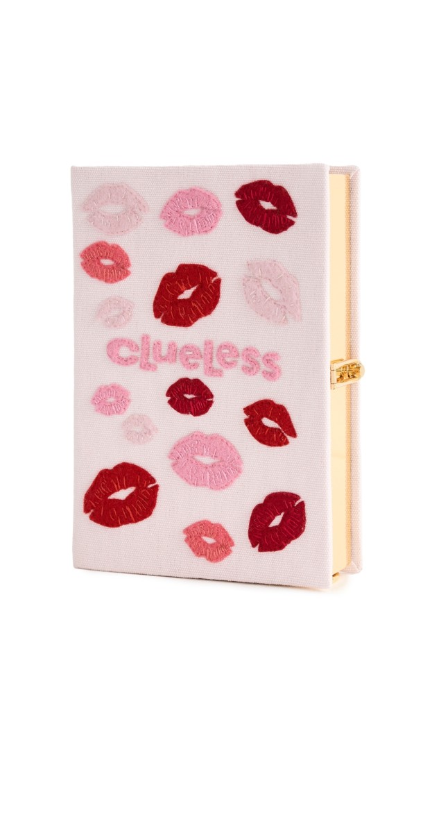 Olympia Le-Tan Clueless Kisses Book Clutch Rose Tex