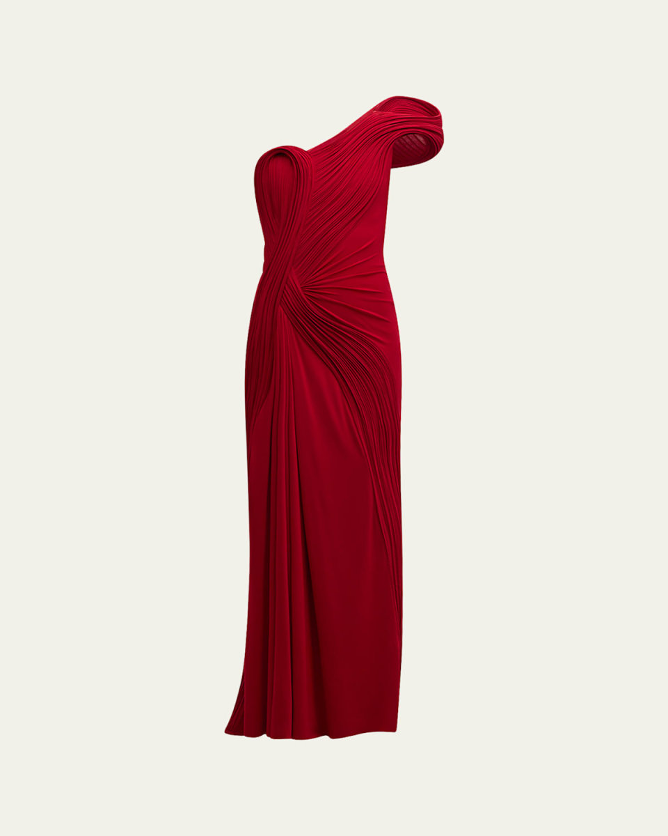 Sculpted One-Shoulder Jersey Gown