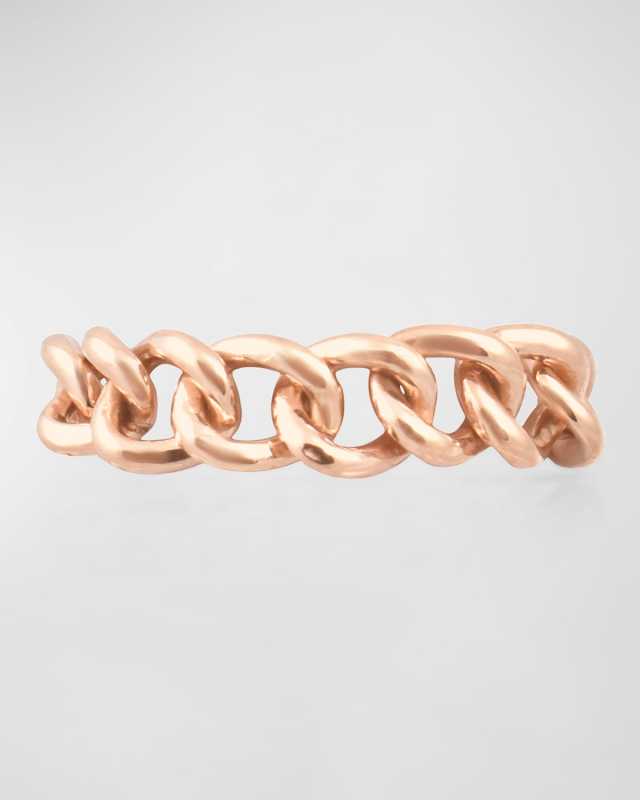 Misfit 14k Rose Gold Chain Ring, Size 7