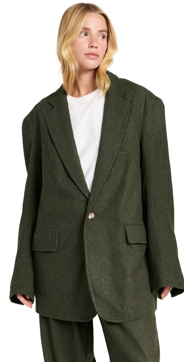 Denimist Deconstructed Blazer Dark Olive