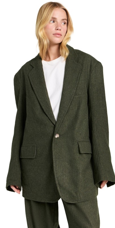 Denimist Deconstructed Blazer Dark Olive