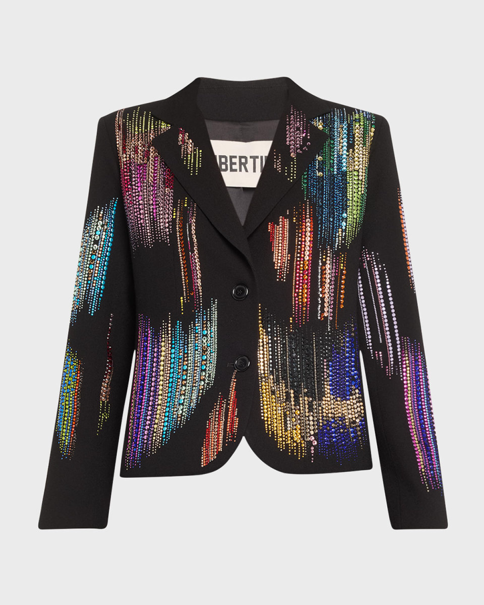 FWB Short Blazer Jacket with Crystal Detai