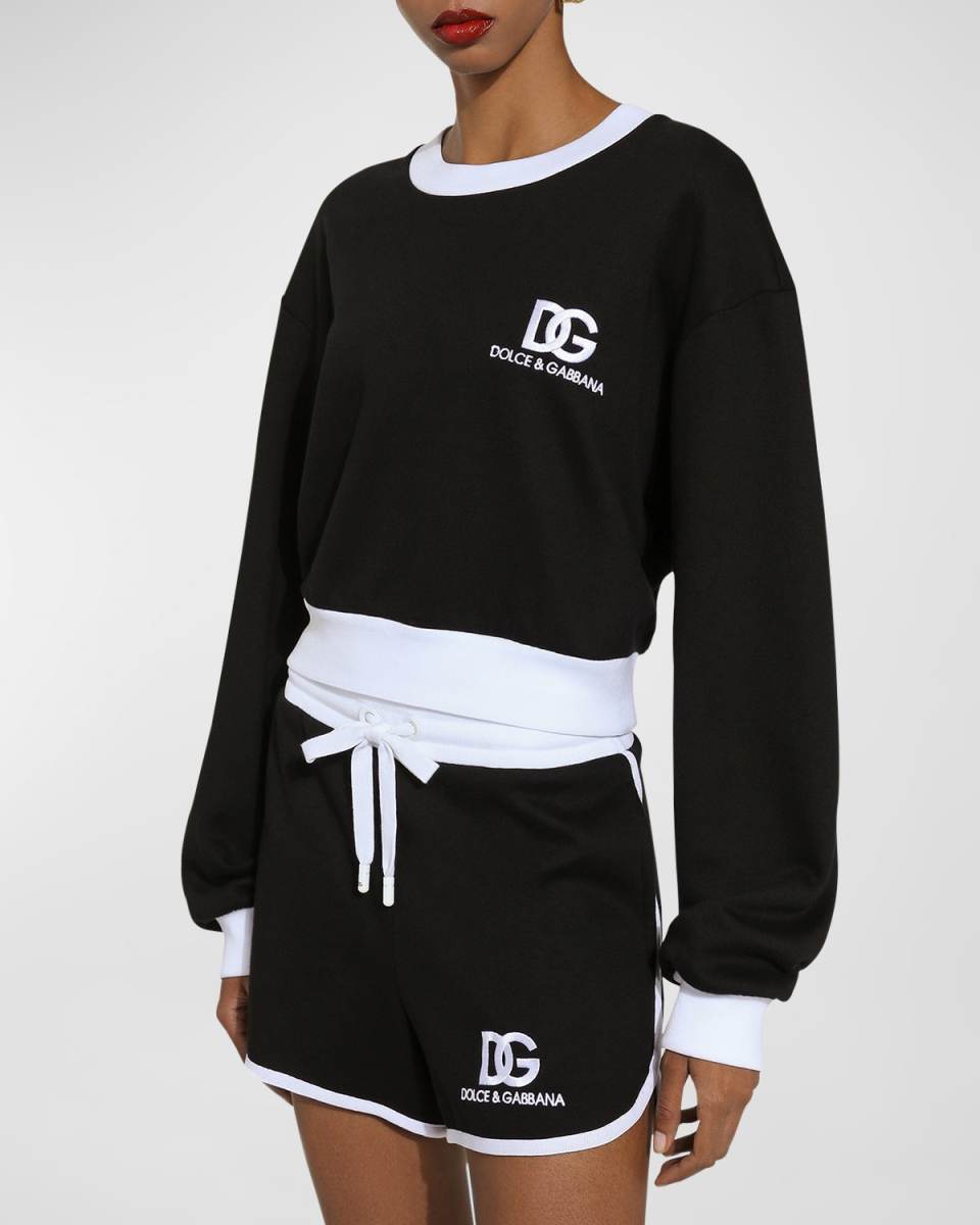 DG Logo Cropped Jersey Sweatshirt