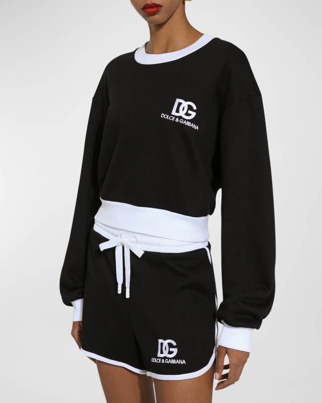 DG Logo Cropped Jersey Sweatshirt