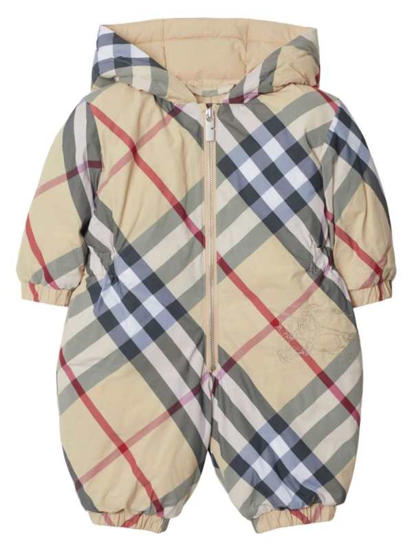 Check Nylon Puffer Suit