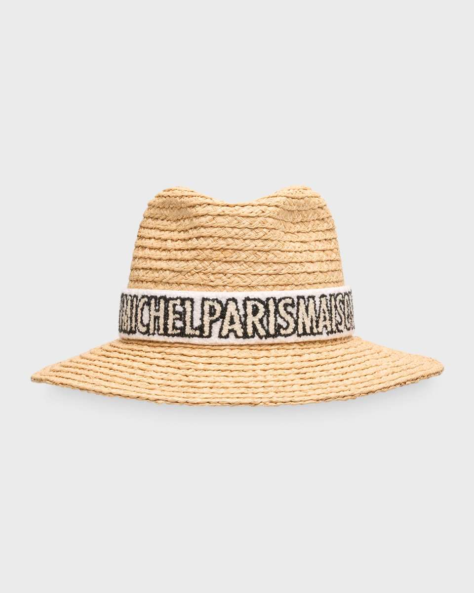 Henrietta Logo Band On Straw Fedora