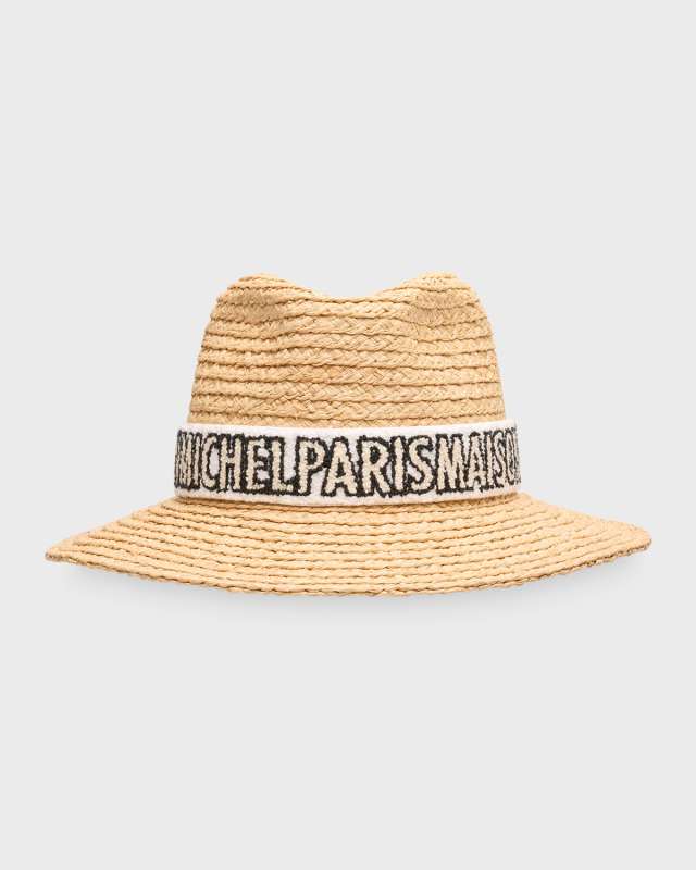 Henrietta Logo Band On Straw Fedora