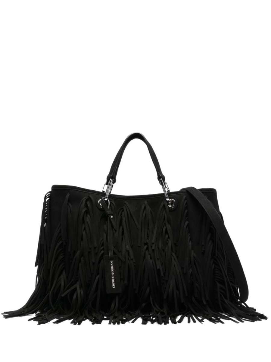 fringed tote bag