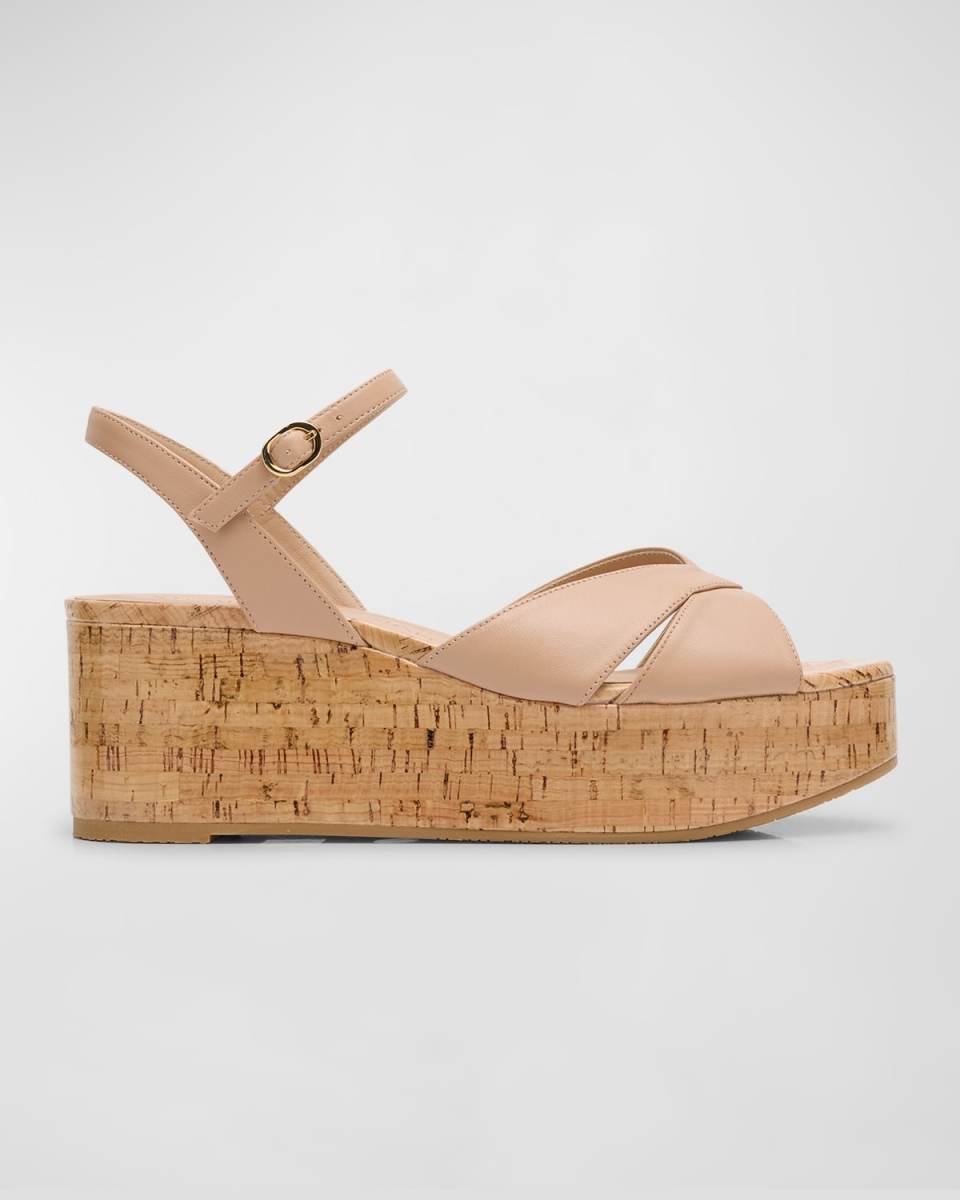Carmen Midi Crisscross Platform Wedge Sandals