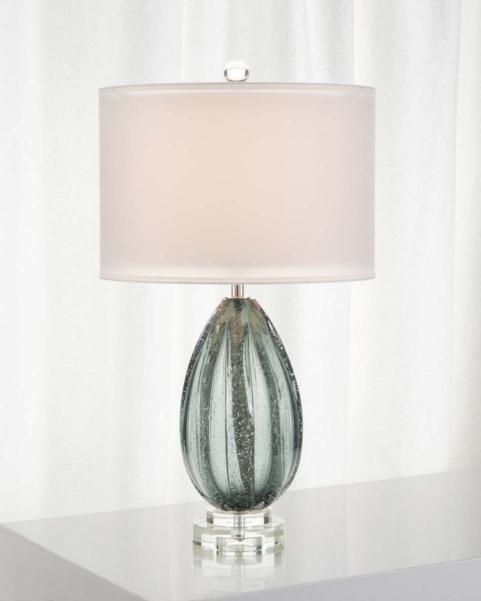 Rainstorm Blue Glass Table Lamp