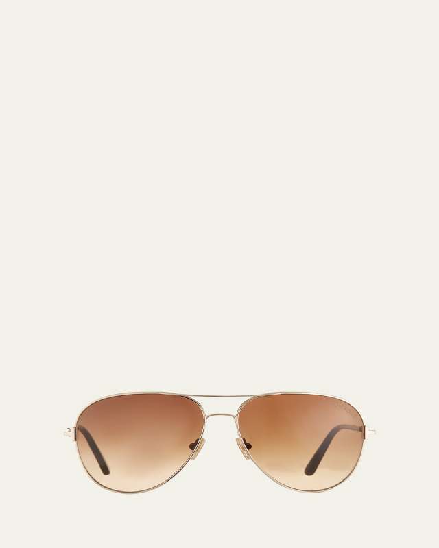 Clark Metal Aviator Sunglasses, Brown/Gold