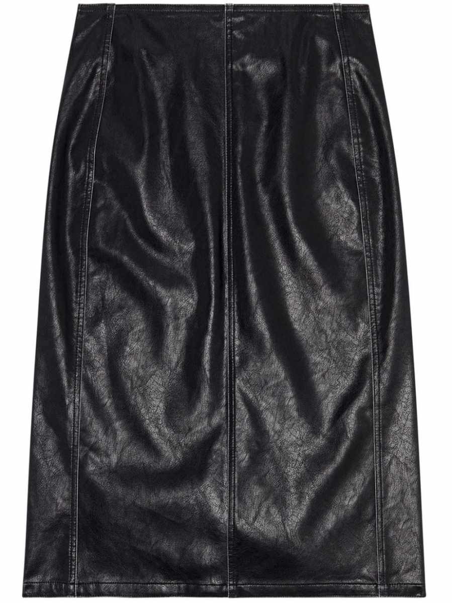 O-Taten faux-leather midi skirt