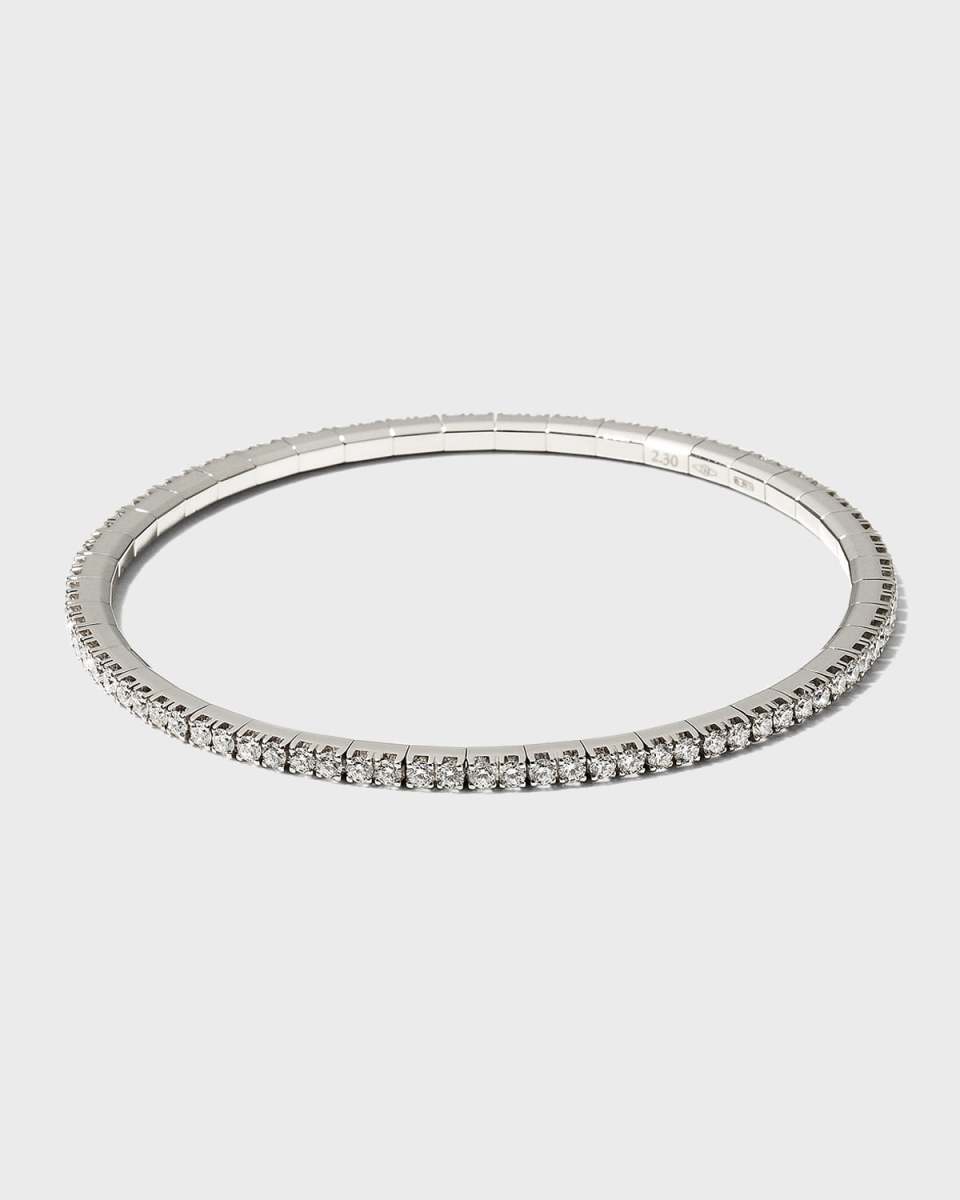 White Gold Stretch Diamond Tennis Bracelet
