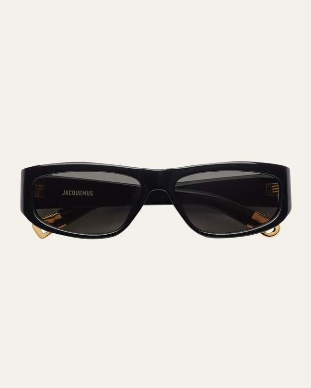 Les Lunettes Acetate Rectangle Sunglasses