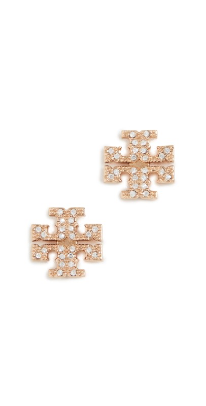 Tory Burch Kira Pave Stud Earrings Tory Gold/Crystal