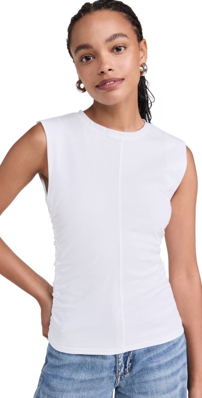rag & bone Juliet Smocked Tank White