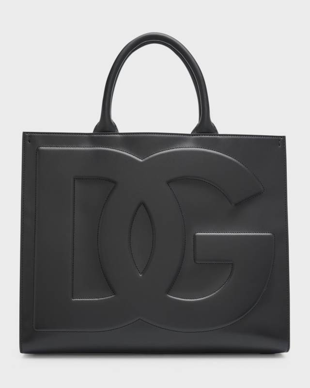 Beatrice DG Embossed Logo Calfskin Tote Bag