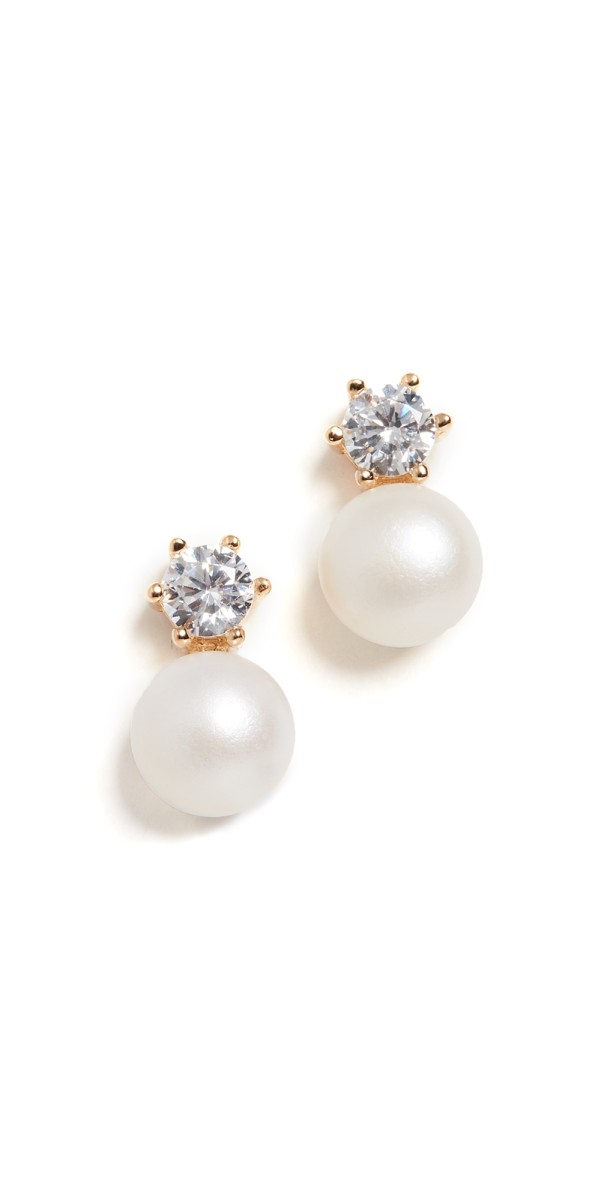 SHASHI Bliss Earrings Gold/Pearl
