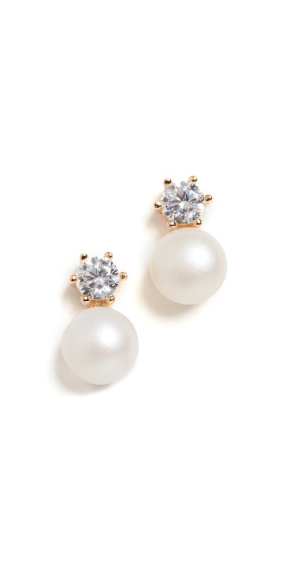 SHASHI Bliss Earrings Gold/Pearl