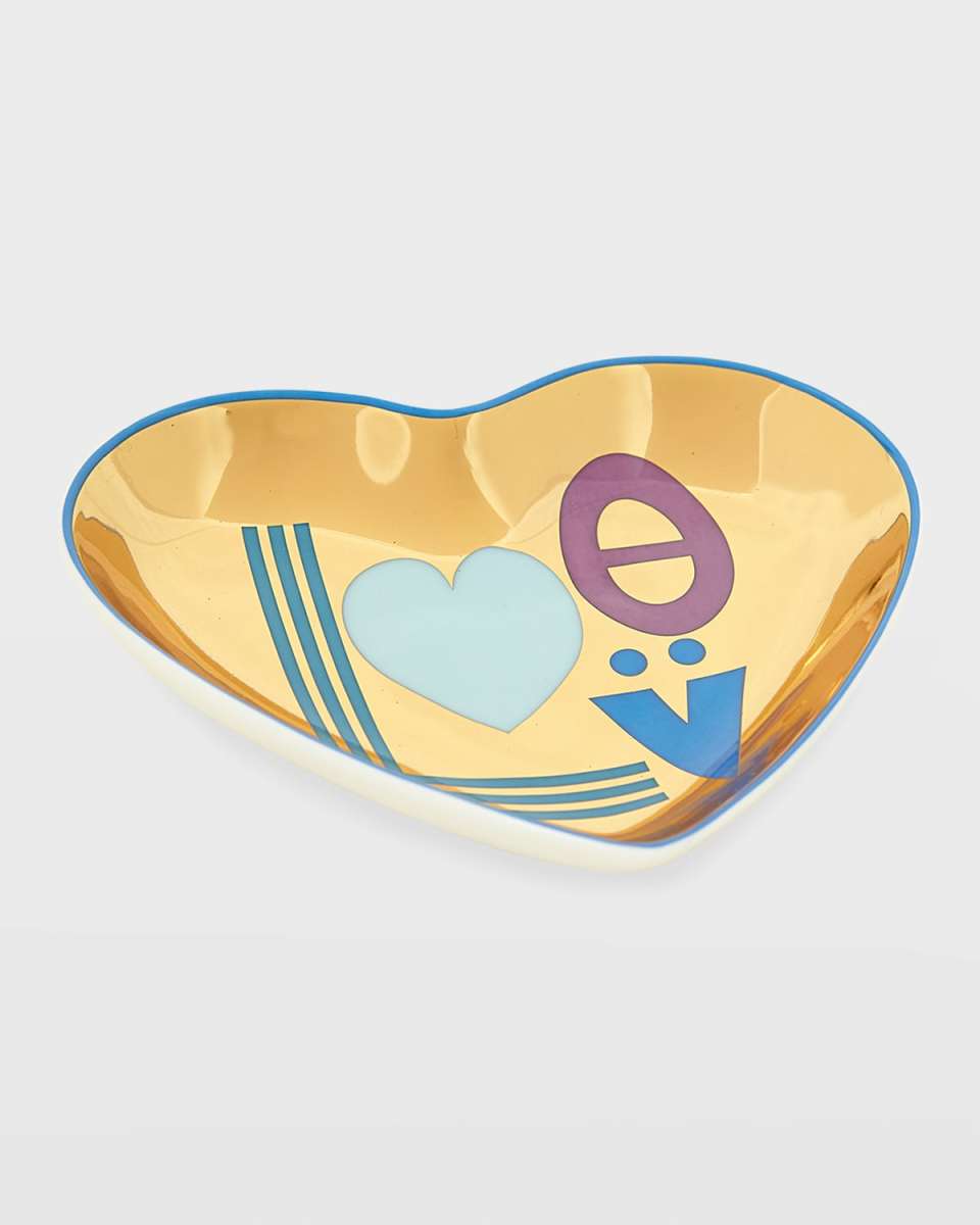 Love Trinket Tray, Blue/Gold