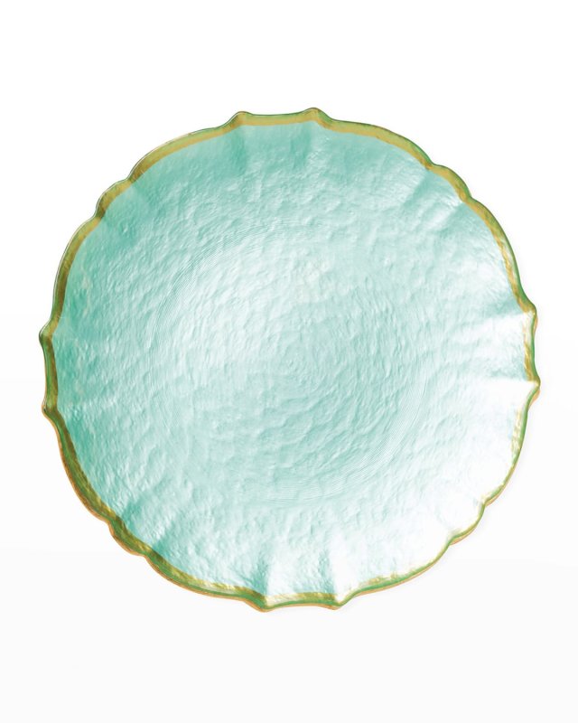 Pastel Glass Salad Plate, Aqua