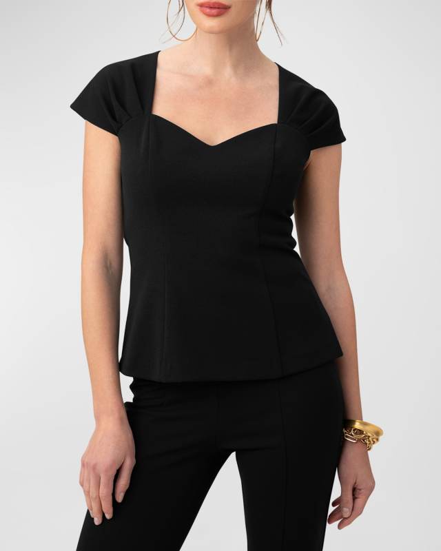 Uptown Cap-Sleeve Sweetheart Top