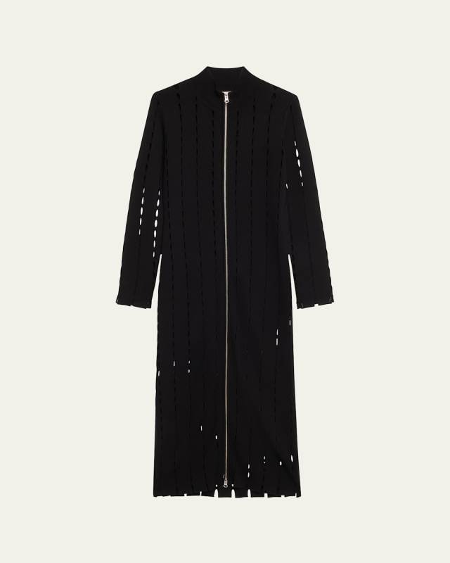 Anatolia Open-Knit Zip Maxi Cardigan