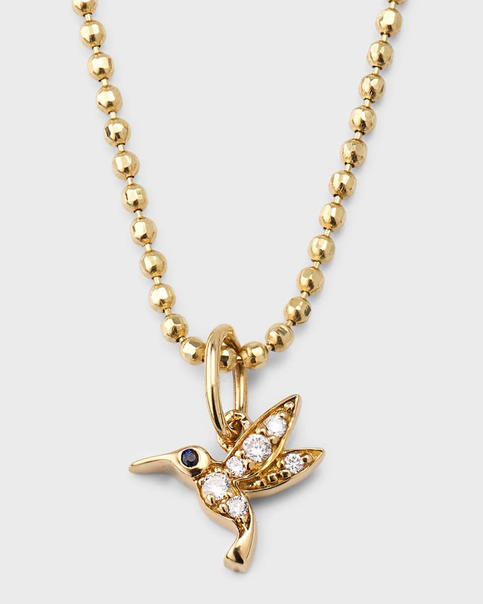 Tiny Hummingbird Charm Necklace