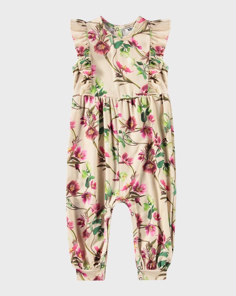 Girl's Fallon Floral-Print Romper, Size 3M-2