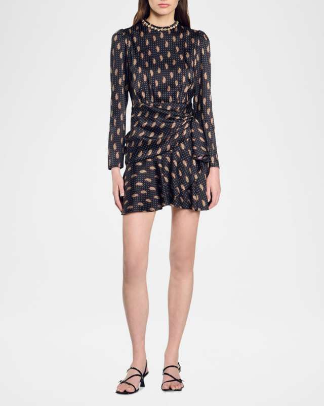 Griselda Embellished Paisley Mini Dress