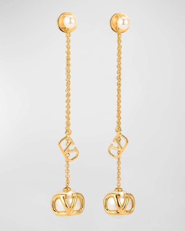 VLogo Signature Drop Pearl Earrings