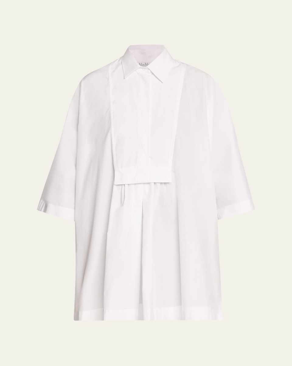 Lago Bib Pleated Shift Shirtdress