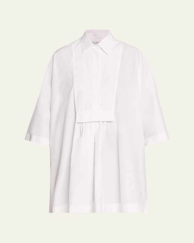 Lago Bib Pleated Shift Shirtdress