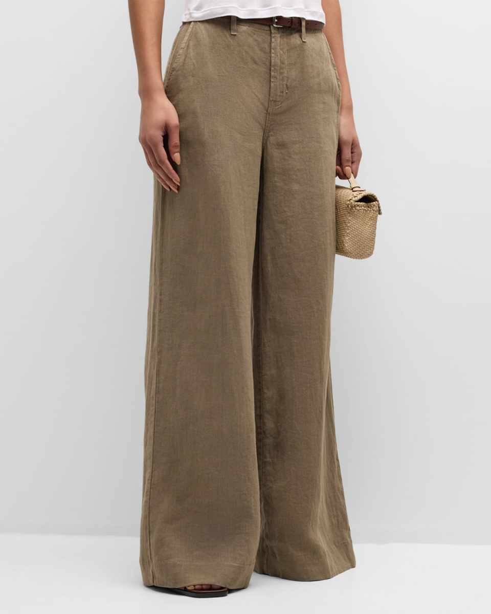 Brie Wide-Leg Linen Pants
