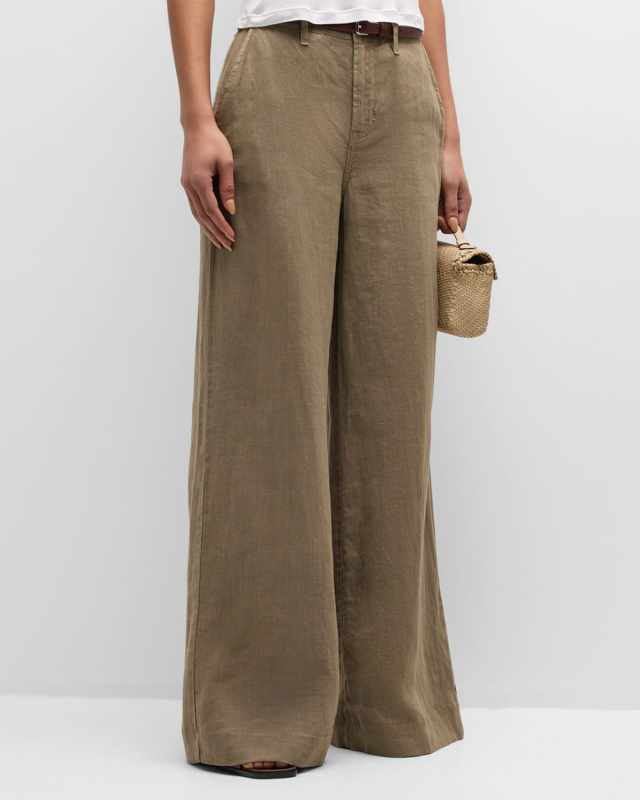 Brie Wide-Leg Linen Pants