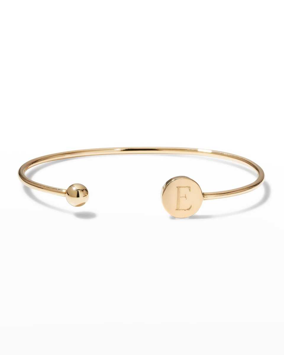 Elle 14K Gold Single Initial Bangle