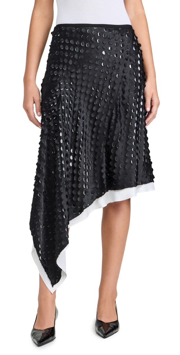 Helmut Lang Scarf Hem Skirt Gradient Hp Black